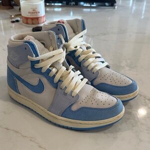 Blue and White High-Top Sneakers air Jordan’s  8.5
